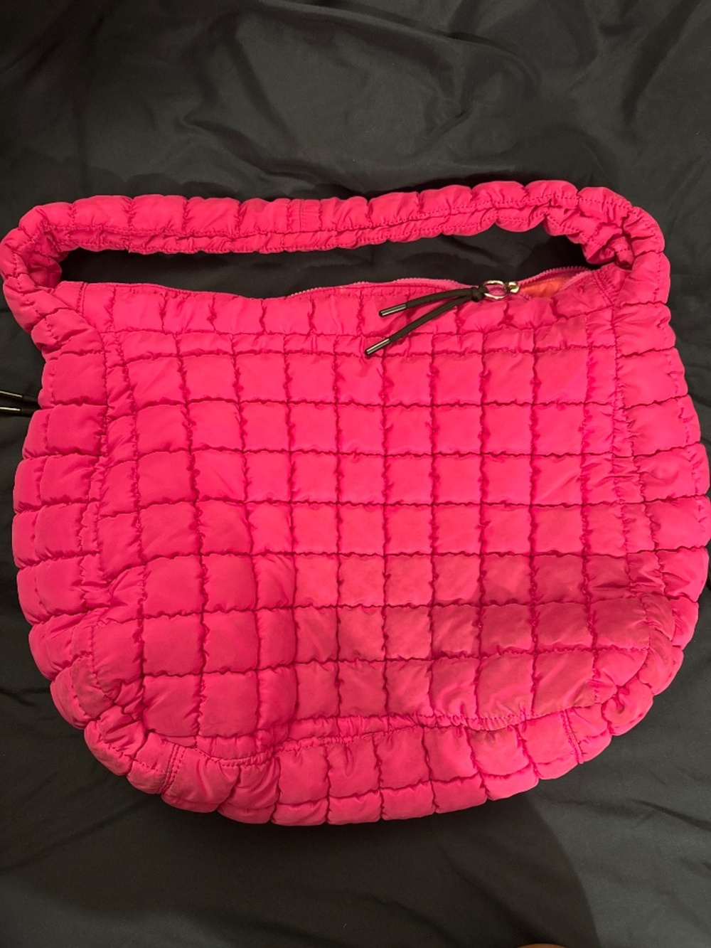 FP Movement Quilted Puffer Hobo Bag — Hot Pink / Raspberry, Free People - Picture 3 of 5